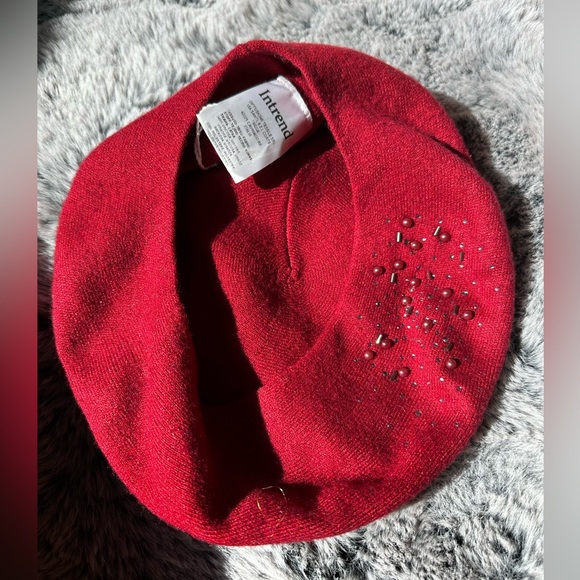 Intrend by Max Mara Beret with Beads Size: OS. Color: Cheery New Fall / Winter - Picture 11 of 14